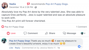 Nadia Review Facebook of Oreo's Pop Art Portrait