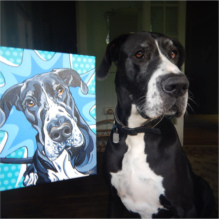 Oscar the Great Dane and his Pet Portrait Review | Pop Art Puppy Dogs