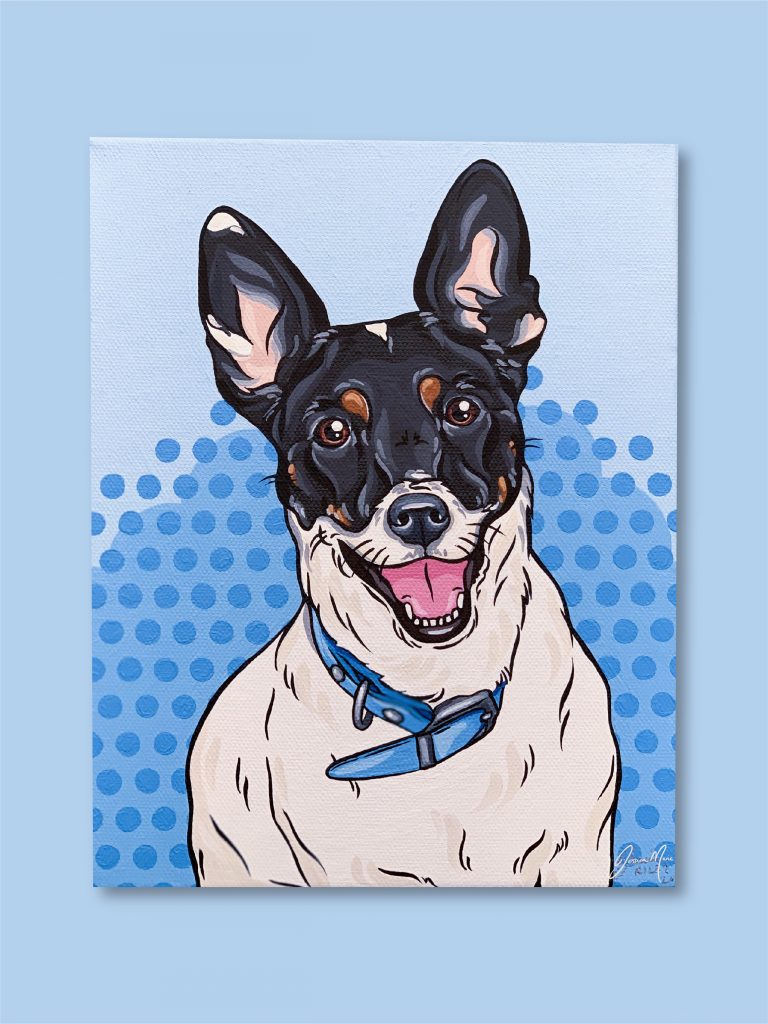 Riley the Jack Russell Hand Painted Pet Portrait | Pop Art Puppy Dogs