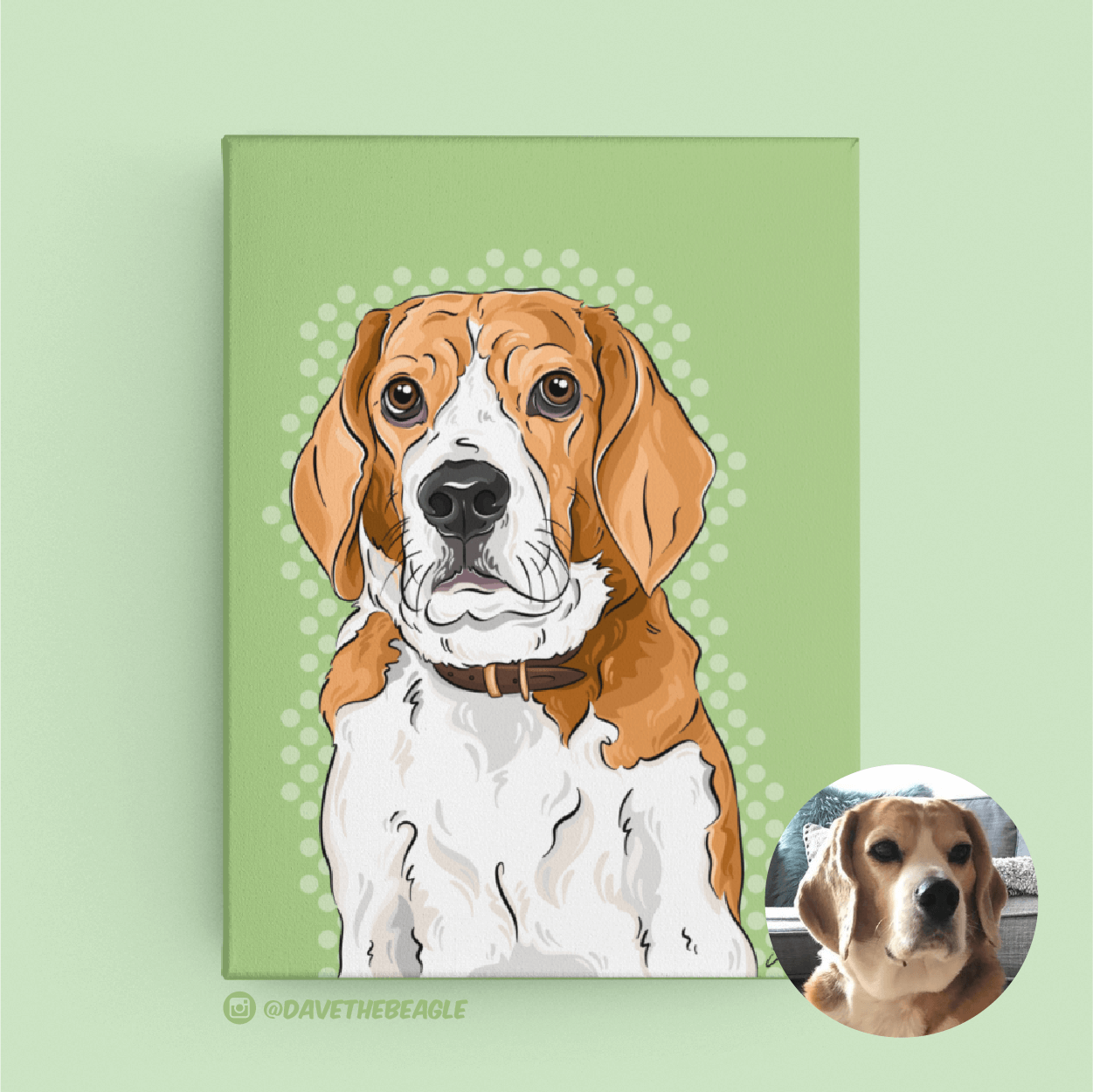 FOX HOUND AT ATTENTION PORTRAIT PET DOG ANIMAL ART PAINTING PRINT ON REAL CANVAS 