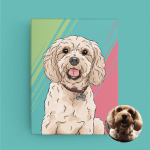 Molly the Cavoodle Dog Illustration — Custom Pet Portrait | Pop Art Puppy Dogs