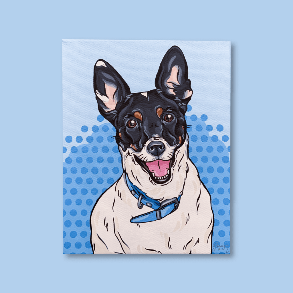 Riley the Jack Russell Hand Painted Pet Portrait | Pop Art Puppy Dogs