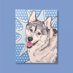 Bear the Husky Hand Painted Pet Portrait | Pop Art Puppy Dogs