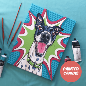 Dog Painting — Custom Pet Portrait - Painted Canvas | Pop Art Puppy Dogs
