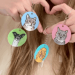 Custom Pet Portrait Keychain | Pop Art Puppy Dogs