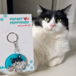 Zorro the Cat Custom Pet Portrait Keychain | Pop Art Puppy Dogs