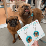 Howard and Ned the Griffons Custom Pet Portrait Keychain | Pop Art Puppy Dogs
