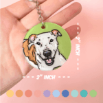 Custom Pet Portrait Keychain | Pop Art Puppy Dogs