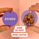 Custom Pet Portrait Keychain | Pop Art Puppy Dogs